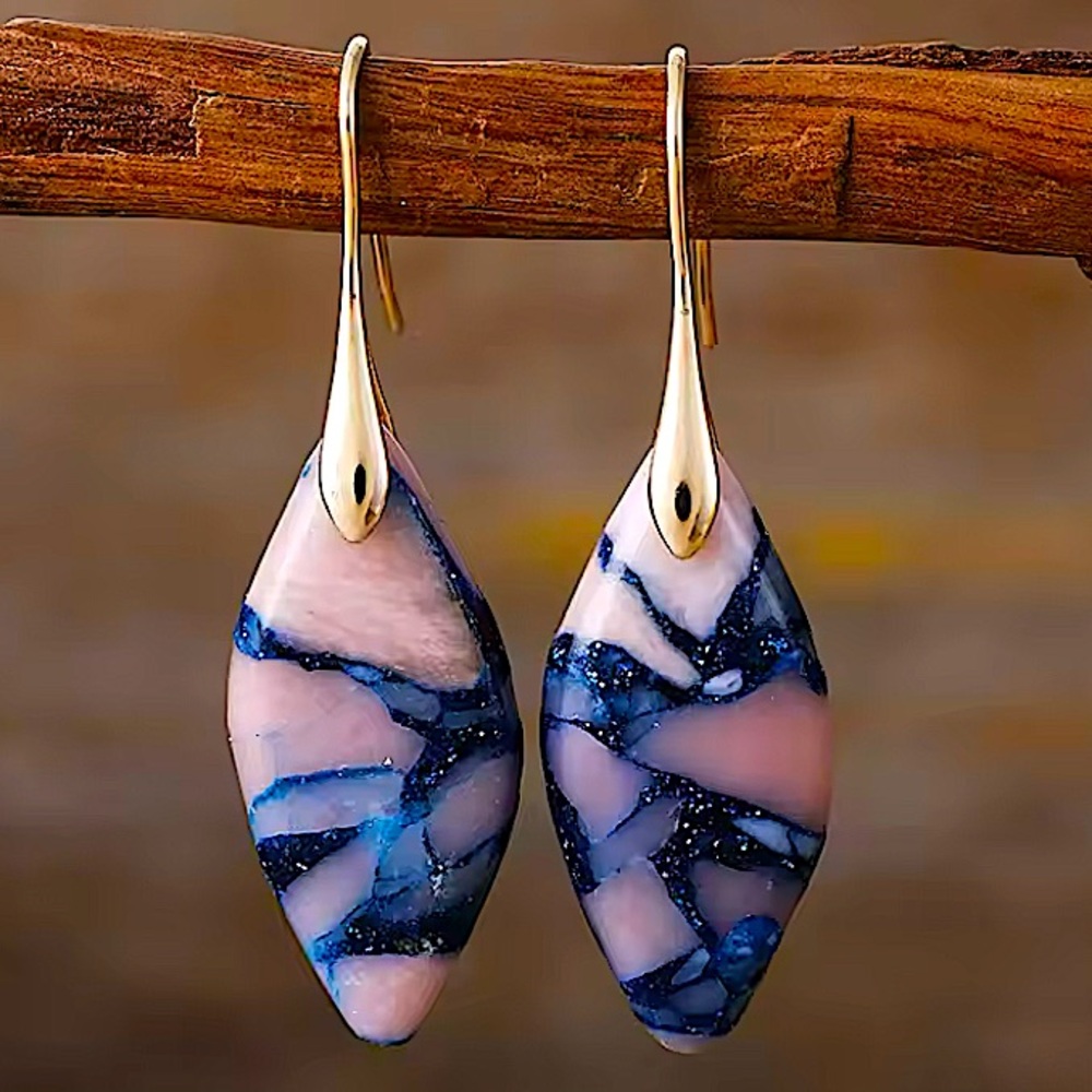 Azure Horizon Jasper Stone Earrings 59$